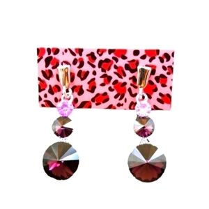 Betsey Johnson NWT Purple dange earrings